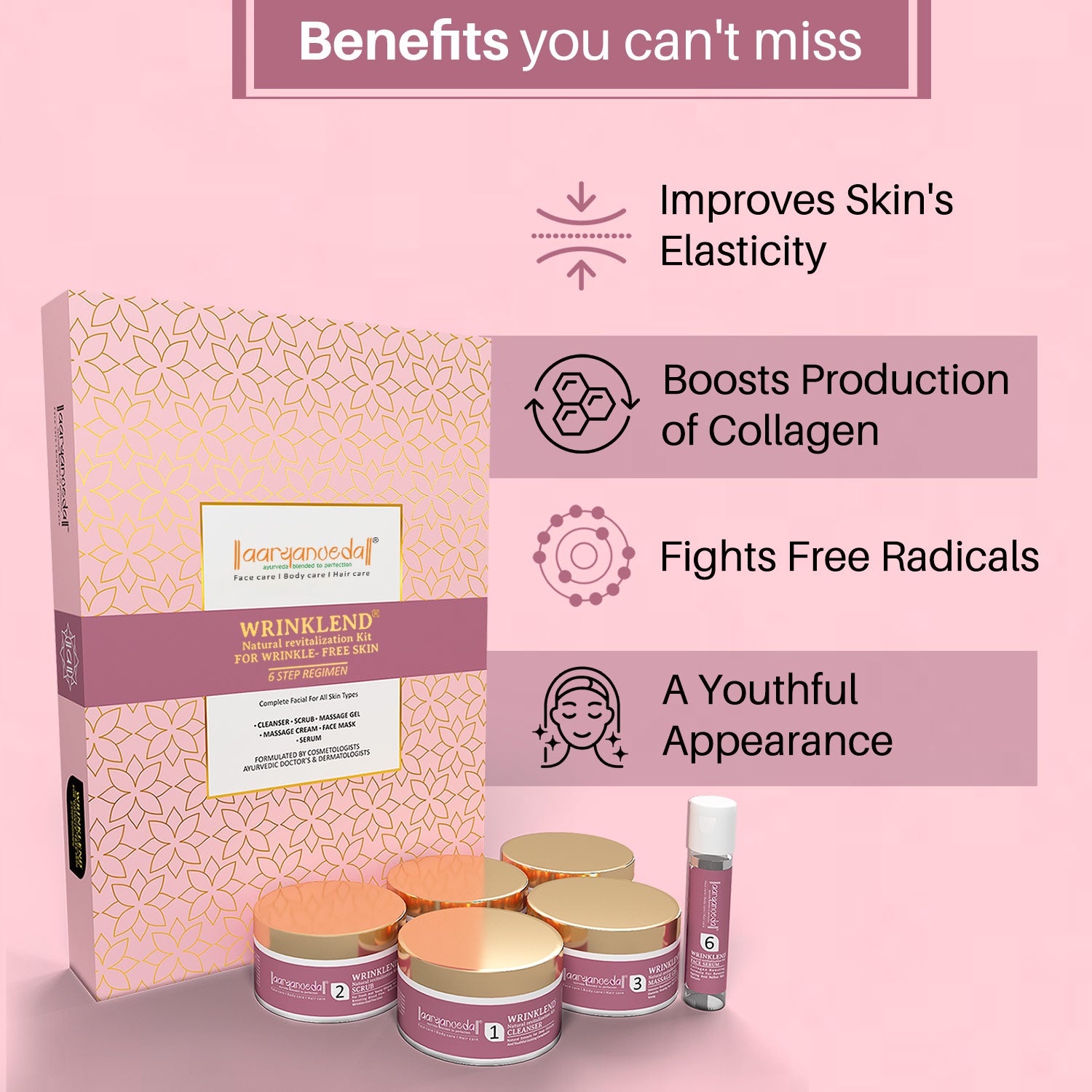 AaryanVeda - Wrinklend Natural Revitalization Kit - 260gm