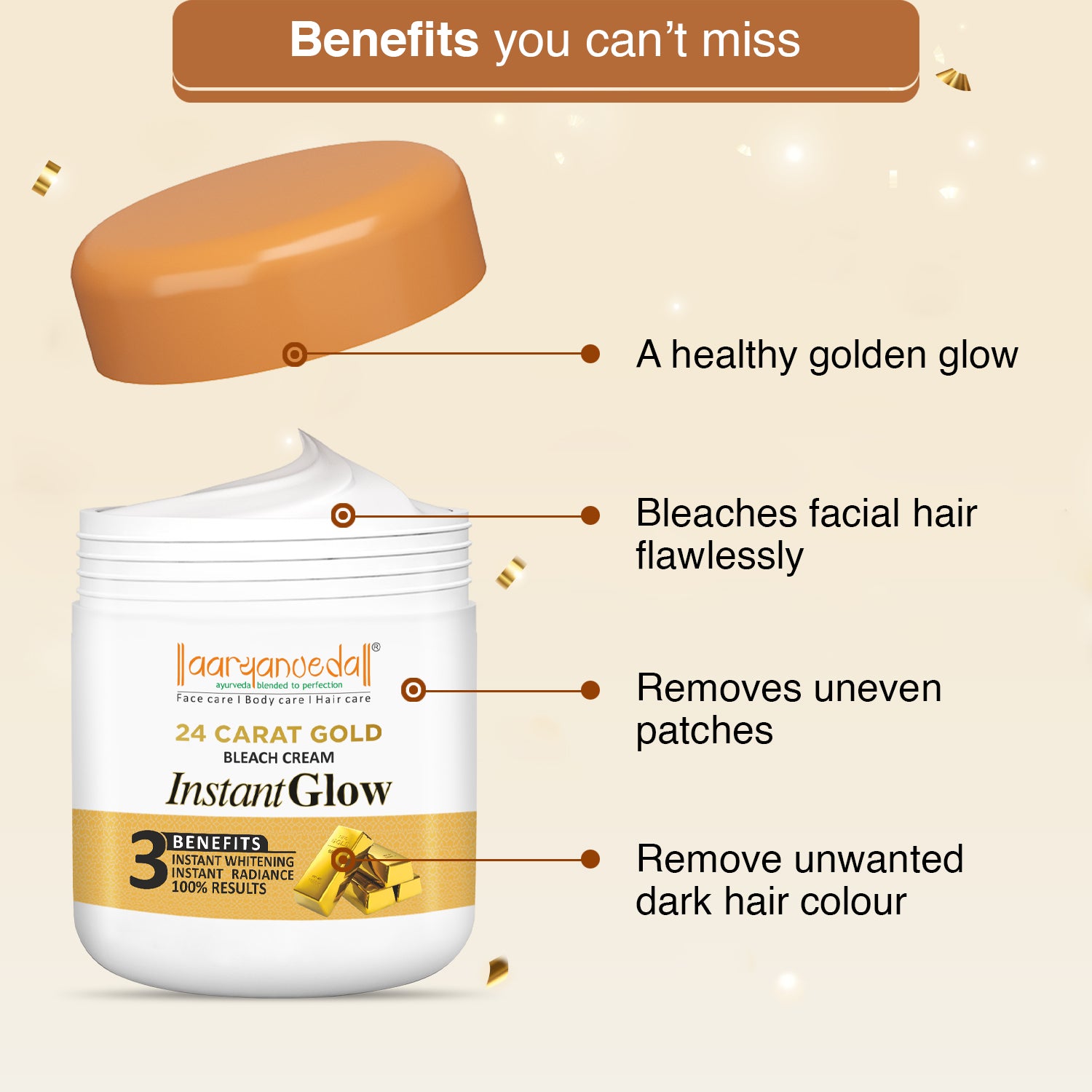 24 Carat Gold Bleach Cream For Instant Glow
