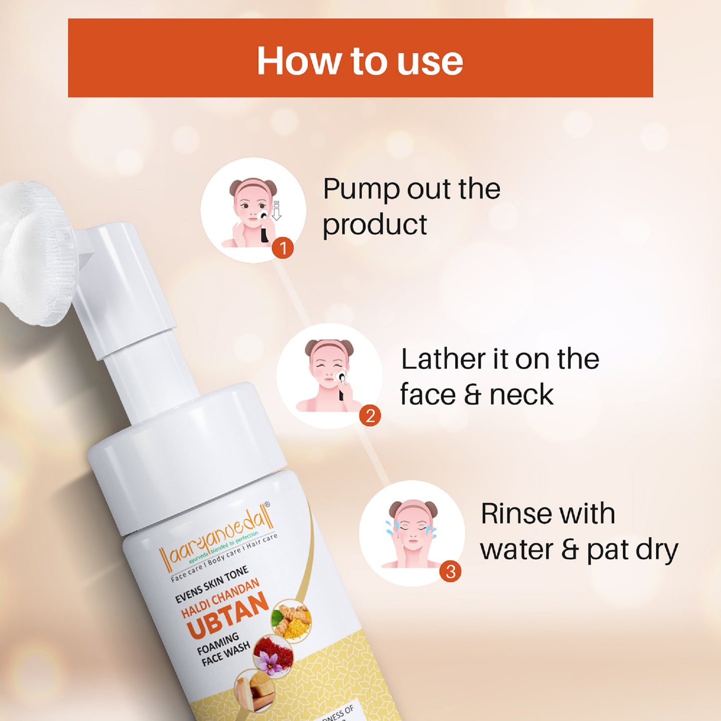 Day to Day Skincare Combo -Haldi Chandan Ubtan Foaming Facewash+Cucumber Toner + Vitamin C 20% Serum 30ml