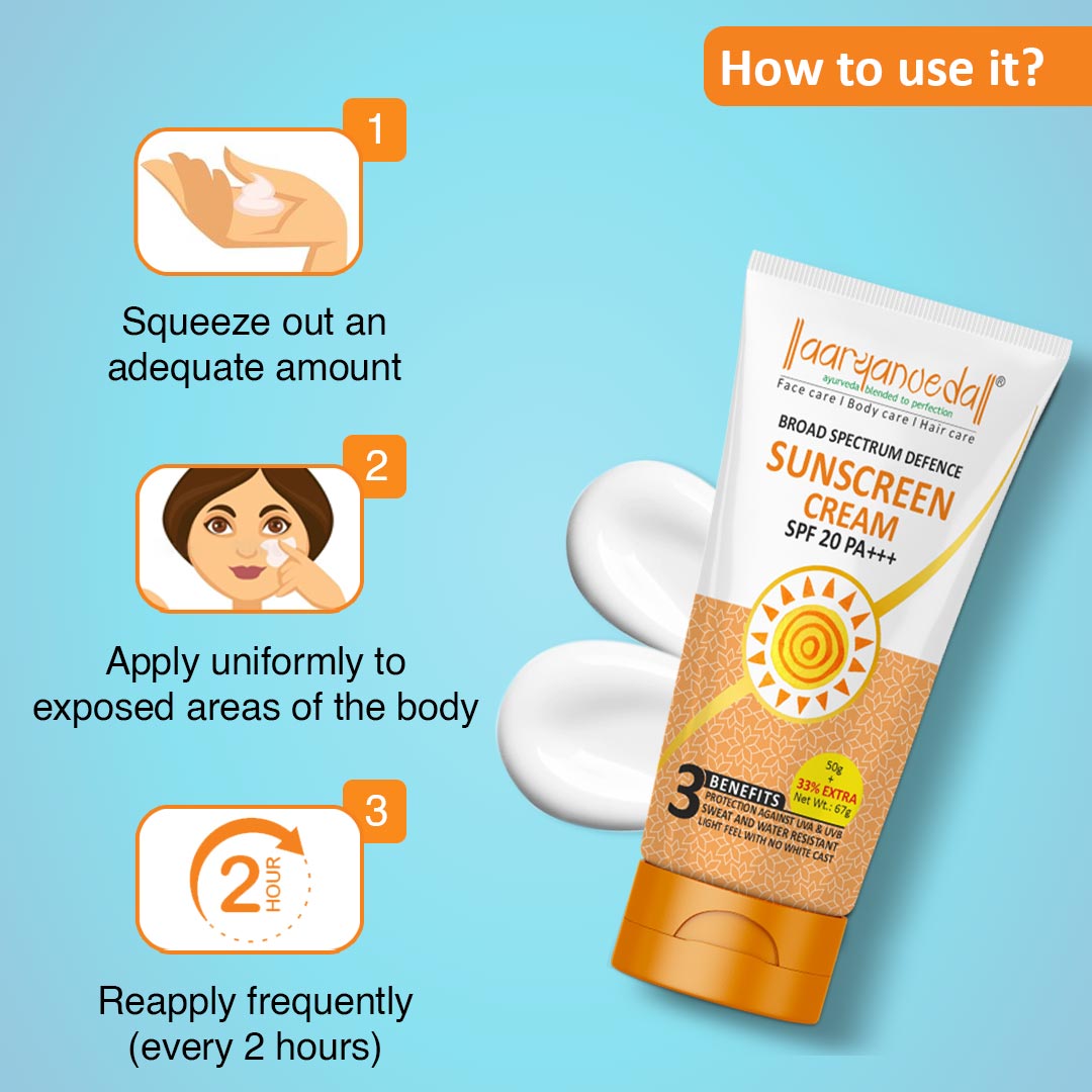 SUNSCREEN CREAM SPF 20 PA+++  (50gm + 17 gm) = 67 gm