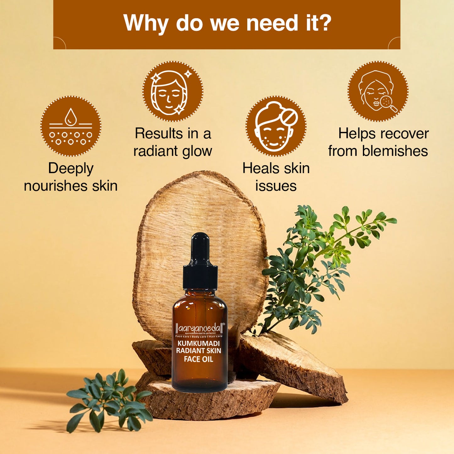 Aaryanveda Kumkumadi Radiant Glow Hamper (Kumkumadi Facewash 100ml+Kumkumadi Face Oil 15ml+ Kumkumadi Face Serum 15ml )