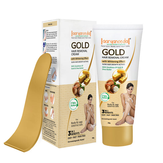 Gold Hair Removal Cream with Goodness Of Gold & Shea Butter - 60 gm each ( Pack Of 5 )