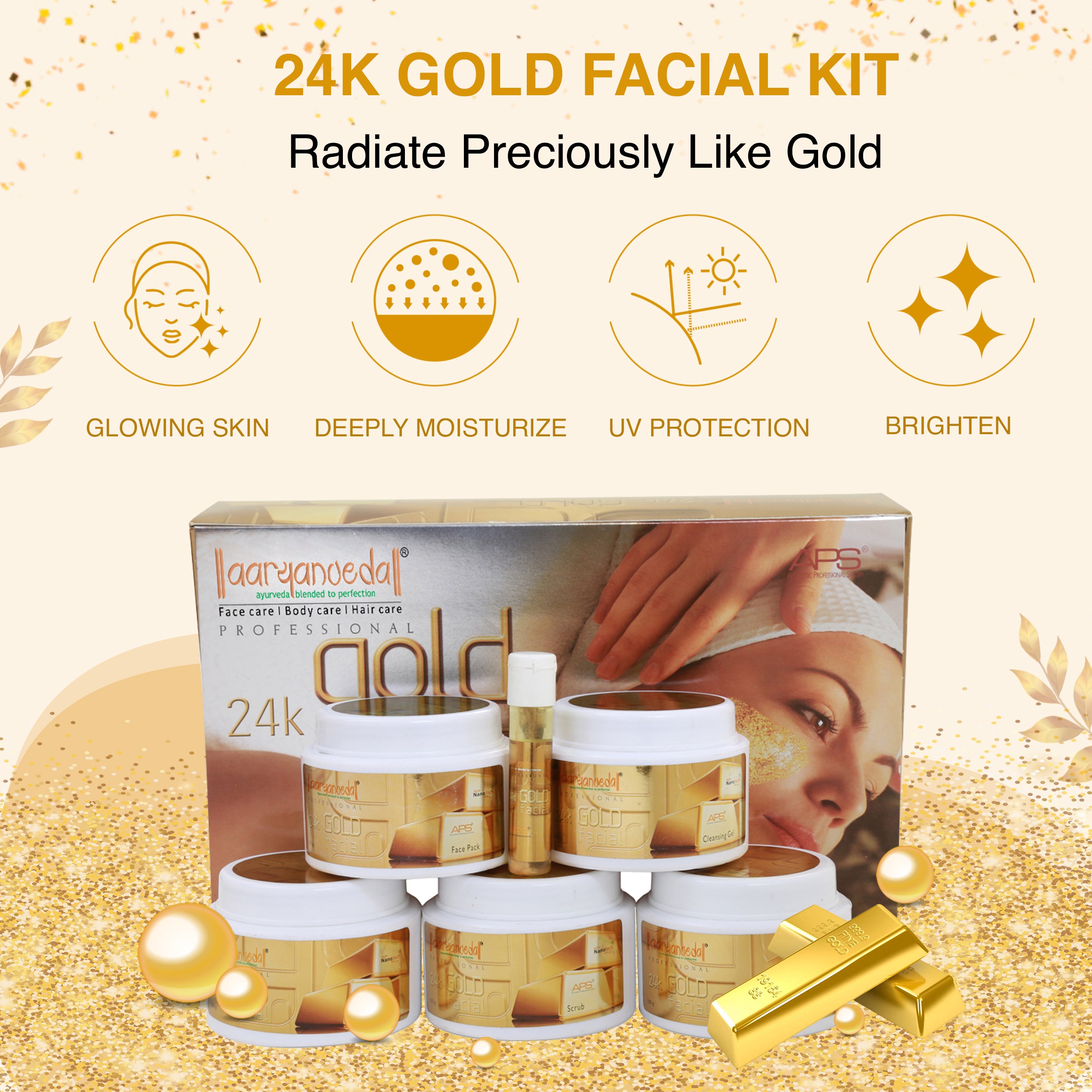 24K Gold Facial APS Kit - 510gm – Aaryanveda